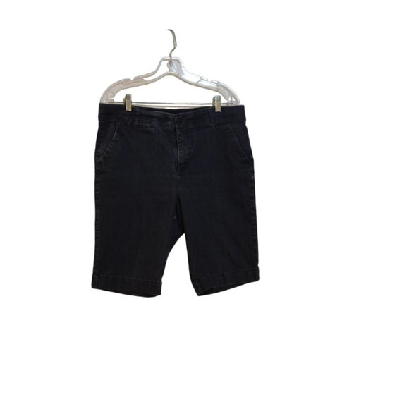 Christopher & Banks (R) Navy Blue Denim Shorts Knee Length Slight Stretchy 12 - Picture 1 of 4
